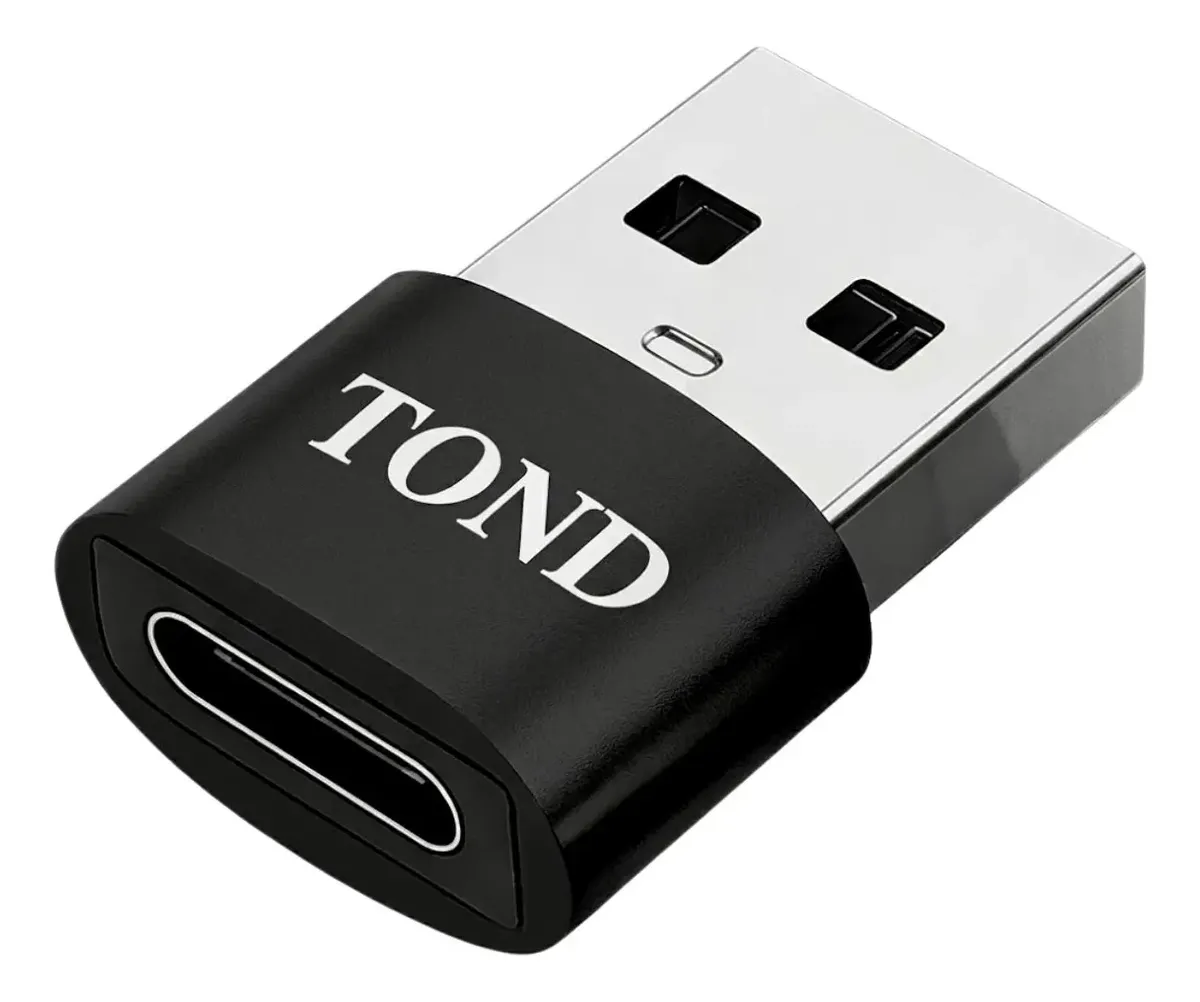 Adaptador USB-C fêmea para USB-A macho TOND preto